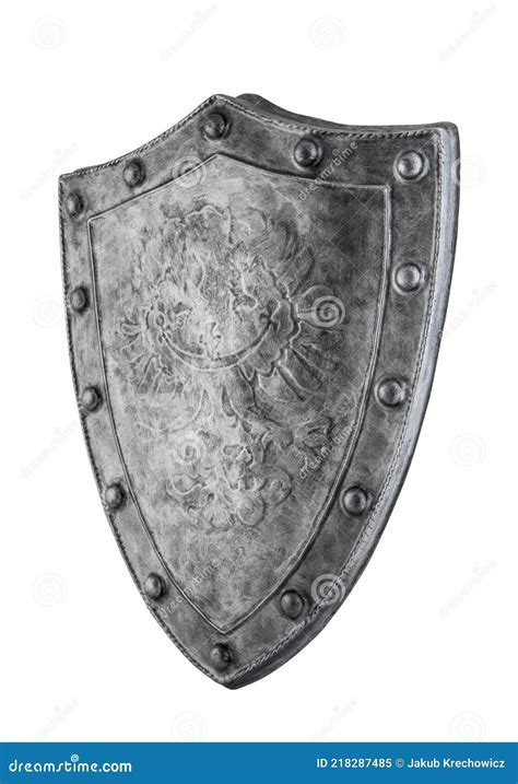 Old Medieval Shield Isolated on White Background Stock Image - Image of ...