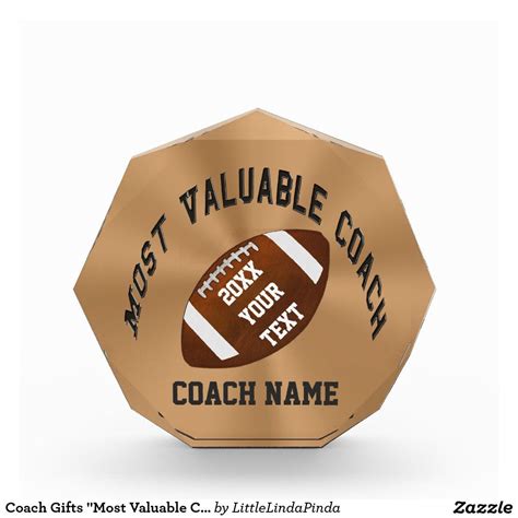 Gift Ideas for Football Coaches, "Most Valuable Coach" Football AWARD. CLICK: http://www.zazzle ...