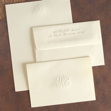 Personalized Monogram Stationery Ensemble - Embossed