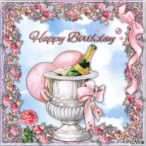 Happy birthday, champagne - Free animated GIF - PicMix