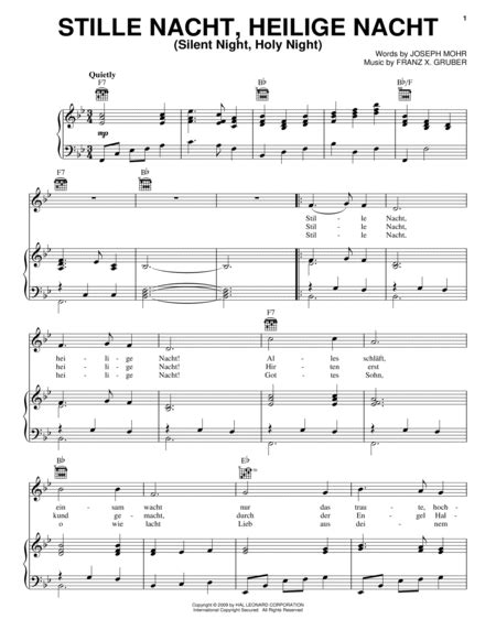 Download Stille Nacht Sheet Music By Joseph Mohr - Sheet Music Plus