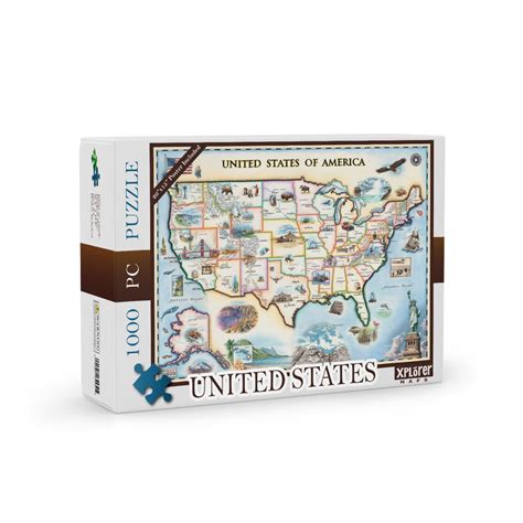 USA Map Cardboard Jigsaw Puzzle-1000 - Etsy