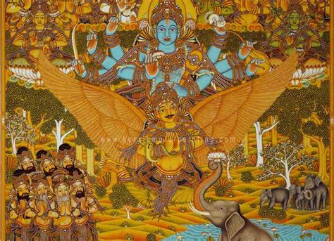 Mural Painting of Gajendra Moksham: A Divine Narrative on Canvas ...