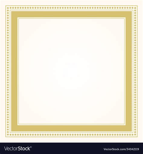 Trendy stylish formal golden square frame border Vector Image