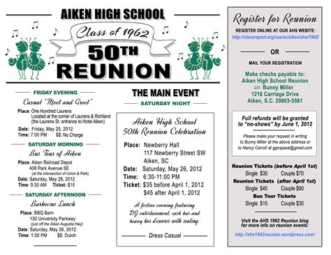 AHS 50th Reunion Letter | High school class reunion, School reunion ...