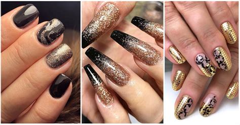 UPDATED: 64 Elegant Gold and Black Nails (Nov 2020)