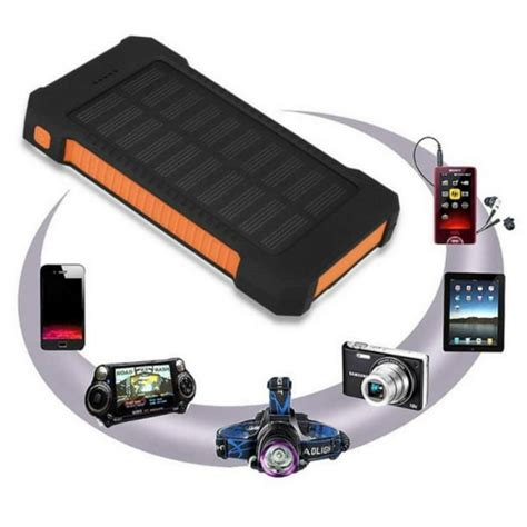 Solar Power Bank, Dual-USB Portable Charger 50000mAh with Flashlight, Compass, Solar Panel ...