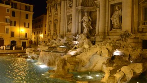 Night View Over Fontana Di Trevi In Rome. Stock Footage Video 6737743 ...