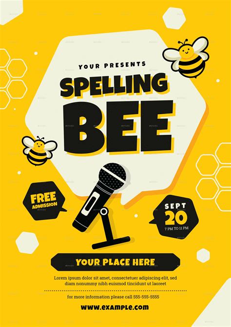 Spelling Bee Contest Flyer Template Spelling Bee Words, Spelling For ...