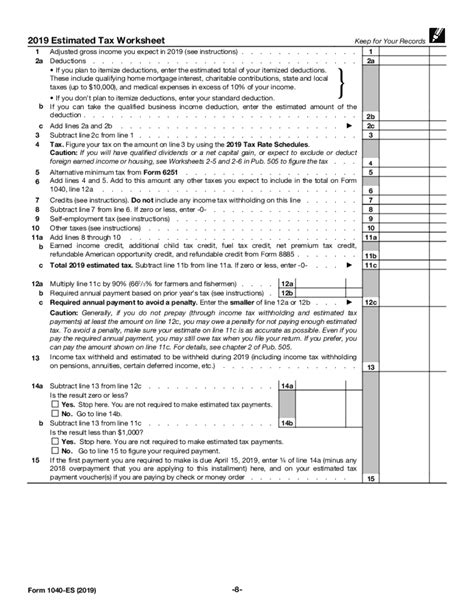 1040 Es Fillable Form - Printable Forms Free Online