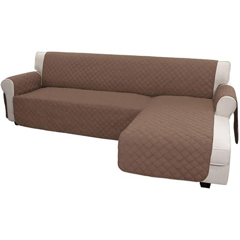 Easy-Going Reversible L Shape Sofa Slipcover Sectional Couch Cover, Large Size, Brown - Walmart ...