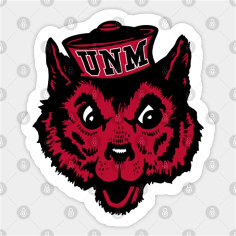 Vintage Looking UNM Lobos Mascot Louie wearing and cap - New Mexico - Sticker | TeePublic