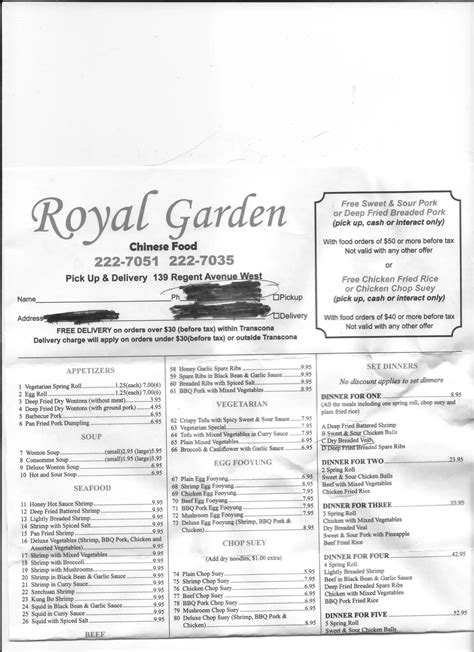 Royal Garden Chinese Cornwall Pei Menu | Fasci Garden