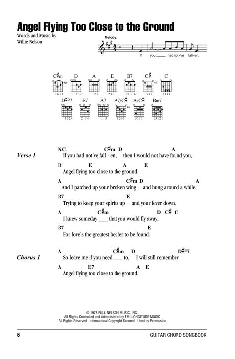 Angel Flying Too Close To The Ground by Willie Nelson - Guitar Chords/Lyrics - Guitar Instructor