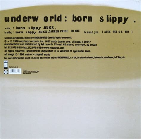 Underworld – Born Slippy – Vinyl (12", 33 ⅓ RPM, Single), 1996 [r57745] | Discogs