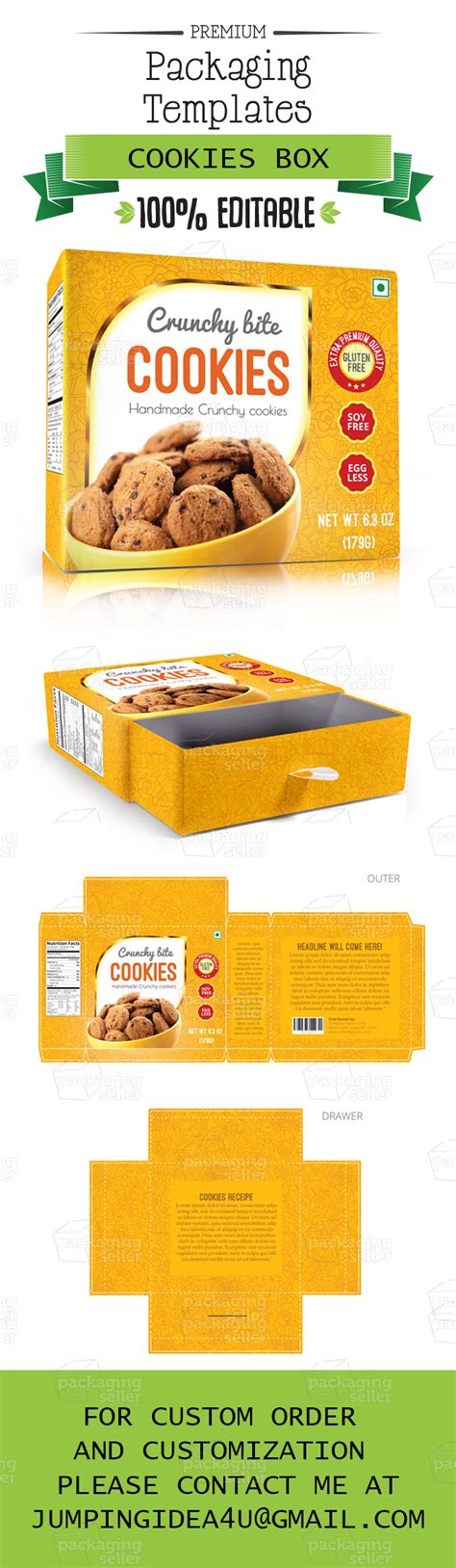 Cookies Packaging Template (JI-32) - Packaging Seller | Cookie ...