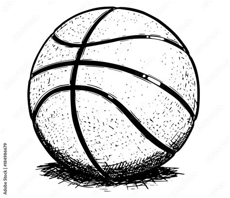 Basketball ball Vector Hand Drawing Illustration Stock Vector | Adobe Stock