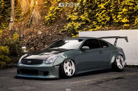 2006 Infiniti G35 Wheel Offset Nearly Flush Coilovers | 496029 | Custom Offsets