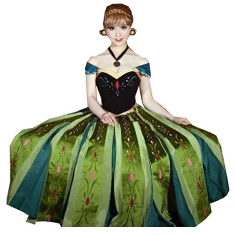 2018 Anna Coronation Dress Princess Anna Costumes Outfit Anna Cosplay Dress-in Anime Costumes ...