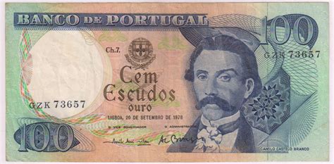 Portuguese - 100 escudos 1965 Vf currency note - KB Coins & Currencies