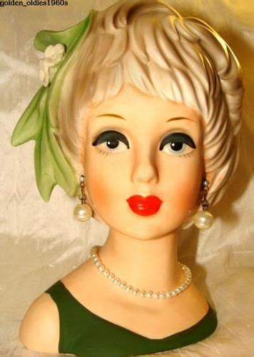 ULTRA RARE 1960's "RELPO" "TWIG GIRL" Head Vase with SIDE TWIG and 2/TWO FLOWERS | Head vase ...