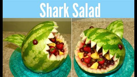 How To Make a Watermelon Shark Fruit Salad - YouTube