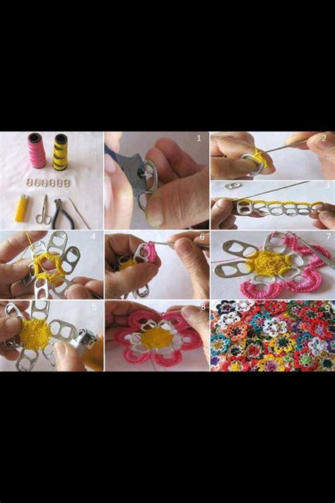 You can use coke tabs for this DIY project | Crochet flowers, Crochet, Crochet projects