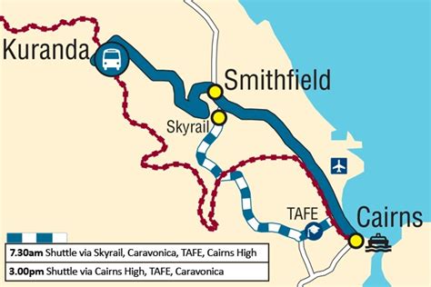 Trans North Bus & Coach Service || Cairns || Cairns - Kuranda | Bus coach, Cairns, Map