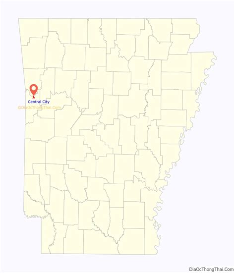 Map of Central City town, Arkansas - Thong Thai Real