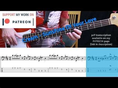 Cream - Sunshine Of Your Love (Bass cover with tabs) | Sunshine of your love, Bass guitar ...
