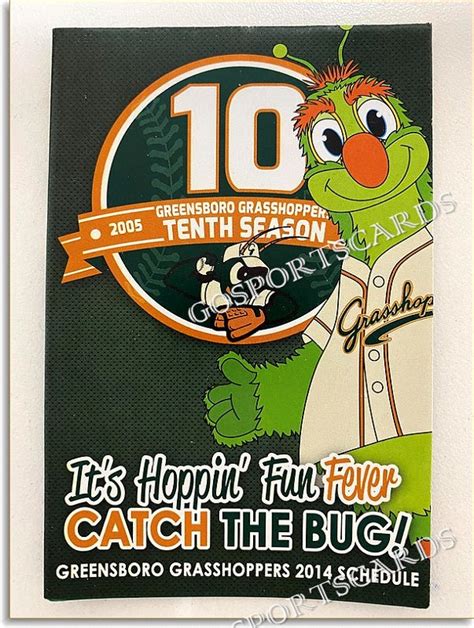 2014 Greensboro Grasshoppers Pocket Schedule – Go Sports Cards