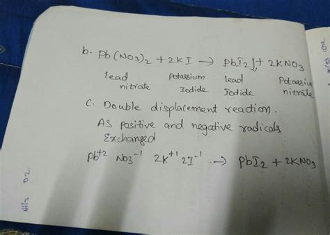 a student has mixed the solution of Lead Nitrate and potassium iodide ...