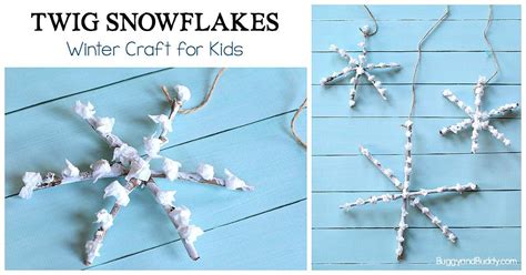 Tissue Paper and Twig Snowflake Craft for Kids - Buggy and Buddy