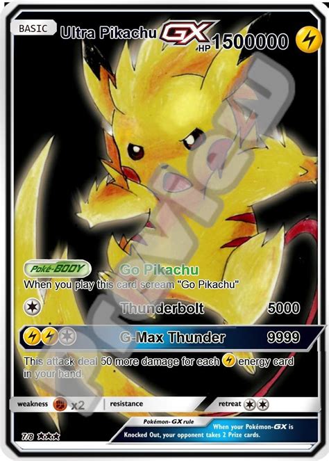 Ultra Pikachu gx gmax vmax gigantamax ex pokemon card | Etsy