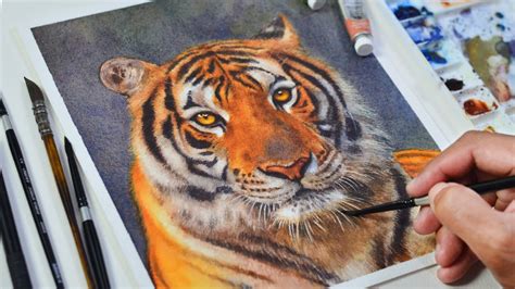 Painting a Tiger in Watercolor - YouTube