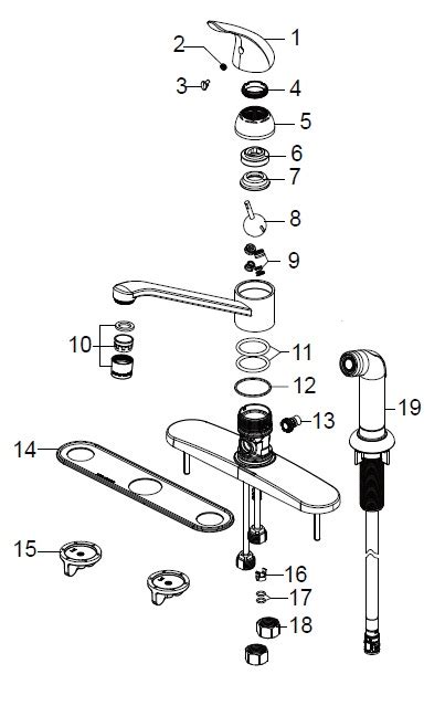 Moen 7400 Kitchen Faucet Repair Diagram - Home Alqu