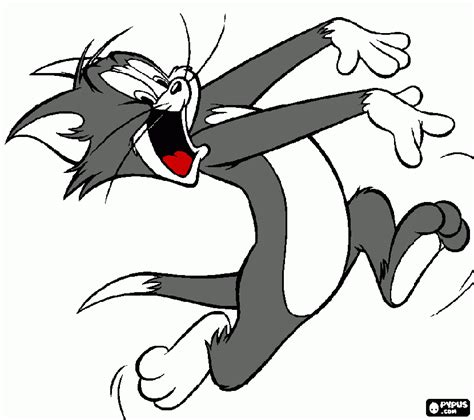 gato tom para colorear, gato tom para imprimir