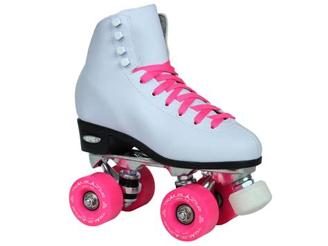 Epic Classic White & Pink Quad Roller Skates – LowPriceSkates.com