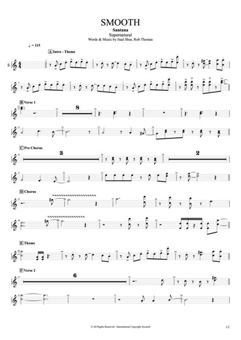 Smooth Tab by Santana (Guitar Pro) - Full Score | mySongBook