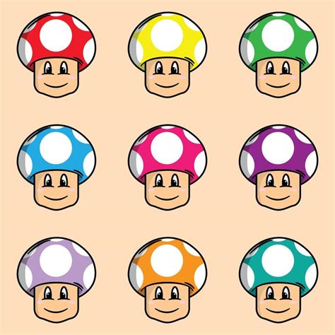 Set of Mushroom Emoji 19771004 Vector Art at Vecteezy