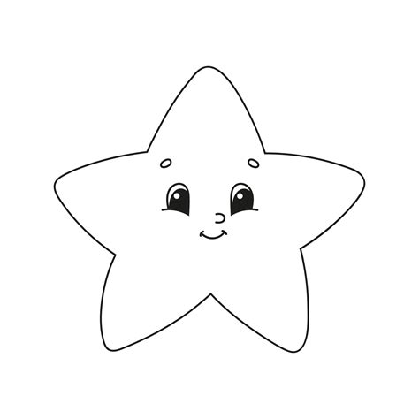 Star. Coloring book for kids. Cheerful character. Vector illustration ...