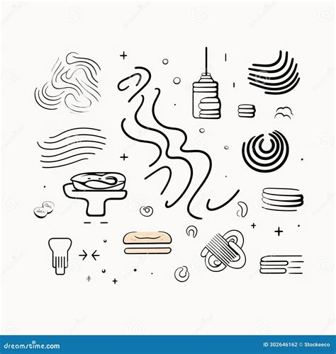 Minimalist Food Illustration Set with Clean Line Art and Abstract Forms ...