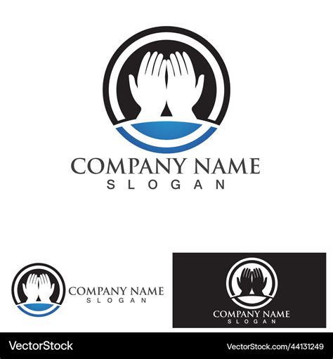 Hand hope logo and symbol template Royalty Free Vector Image