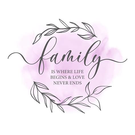 Premium Vector | Family is where life begins and love never ends Hand drawn calligraphy and ...