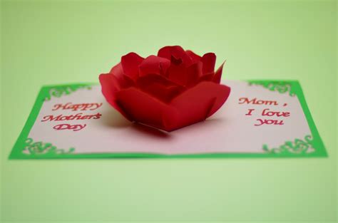 Rose Flower Pop Up Card Template