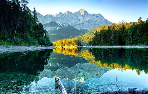 Wallpaper Jungle, Sunrise, Bavaria, Valley, Lake, Eibsee images for desktop, section природа ...