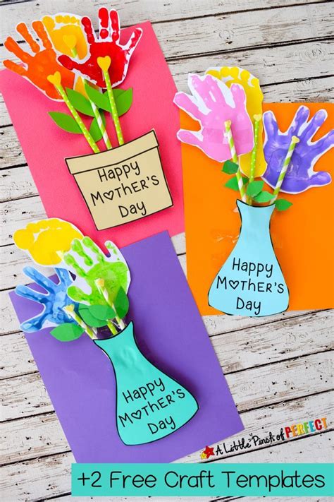 Adorable Mother's Day Handprint Flower Craft and Free Template - A ...