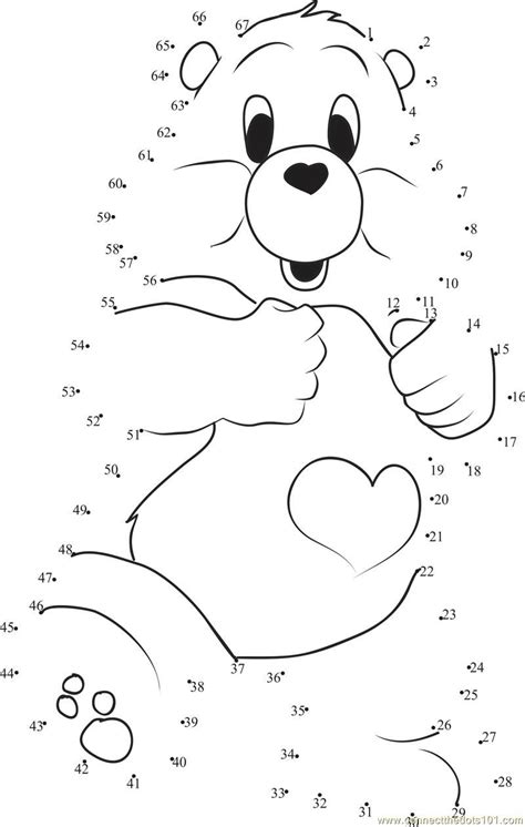 Special Care Bear Connect The Dots Worksheet Connect The Dots Dot ...