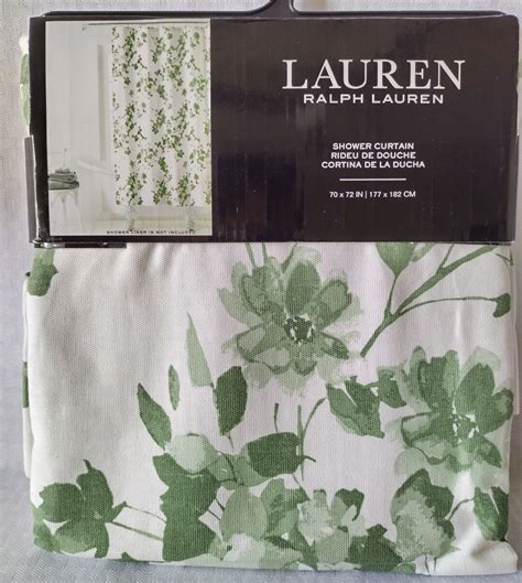 Lauren Ralph Lauren Shower Curtain 100% Cotton Green Floral - Etsy