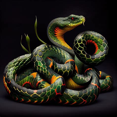 The Majestic and Ethereal Snake: a Generative AI Masterpiece Stock Illustration - Illustration ...